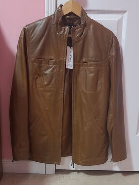 Perfect Fall Danier Brown Leather Bomber Jacket